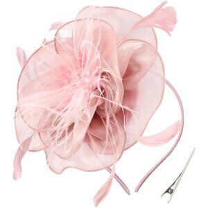 Women Fascinators Hats Kentucky Derby Flower Pink